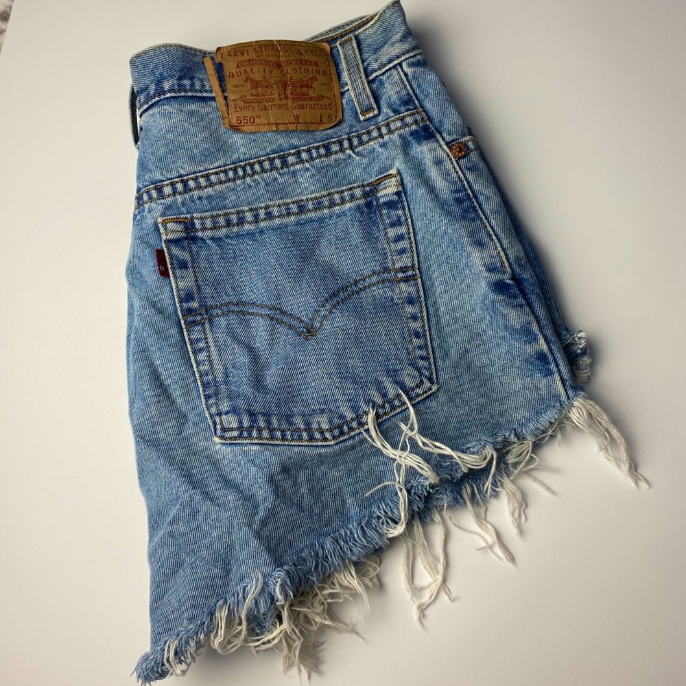 Vintage Light Wash Levi Cheeky Shorts